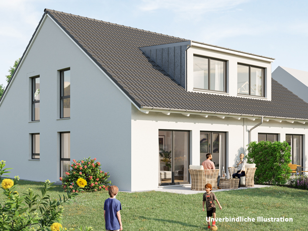 Neubau in Neulingen-Göbrichen, Gartenansicht